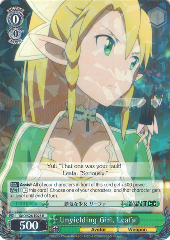 SAO/S26-E023 Unyielding Girl, Leafa - Sword Art Online Vol.2 English Weiss Schwarz Trading Card Game