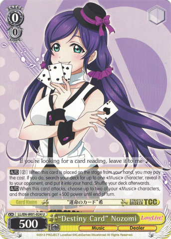 LL/EN-W01-024 "Destiny Card" Nozomi - Love Live! DX English Weiss Schwarz Trading Card Game