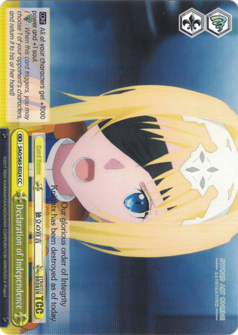 SAO/S65-E024 Declaration of Independence - Sword Art Online -Alicization- Vol. 1 English Weiss Schwarz Trading Card Game