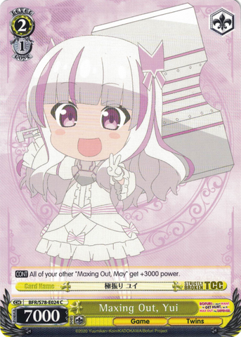 BFR/S78-E024 Maxing Out, Yui - BOFURI: I Don't Want to Get Hurt, so I'll Max Out My Defense. English Weiss Schwarz Trading Card Game