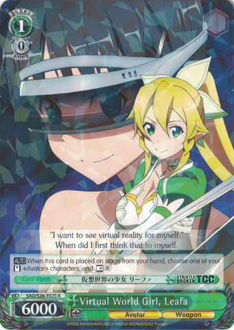 SAO/S26-E025 Virtual World Girl, Leafa - Sword Art Online Vol.2 English Weiss Schwarz Trading Card Game