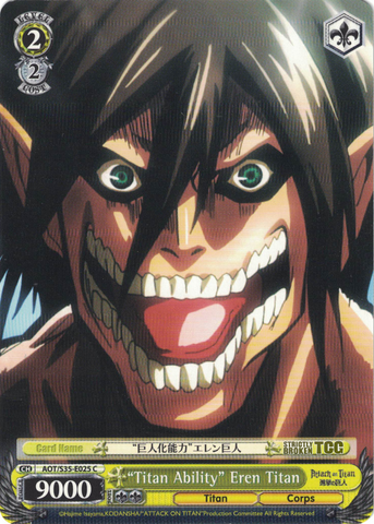 AOT/S35-E025 "Titan Ability" Eren Titan - Attack On Titan Vol.1 English Weiss Schwarz Trading Card Game