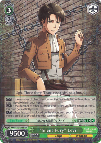 AOT/S50-E025 "Silent Fury" Levi - Attack On Titan Vol.2 English Weiss Schwarz Trading Card Game