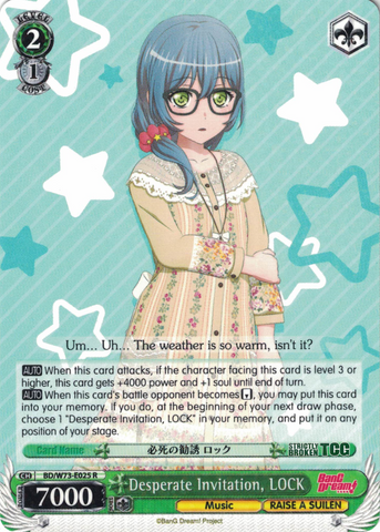 BD/W73-E025 Desperate Invitation, LOCK - Bang Dream Vol.2 English Weiss Schwarz Trading Card Game