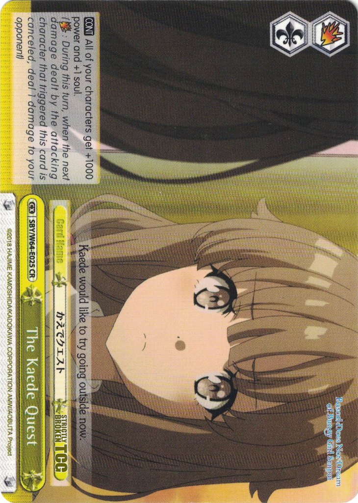 Kaede Losing Memory Rascal SBY/W64-E025 The Kaede Quest - Rascal Does Not Dream of Bunny Girl Sen ...