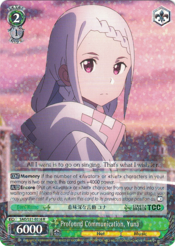 SAO/S51-E026 Profound Communication, Yuna - Sword Art Online The Movie – Ordinal Scale – English Weiss Schwarz Trading Card Game