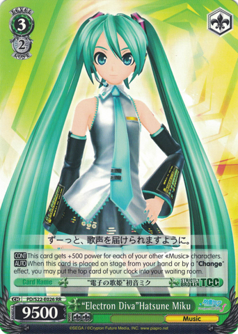 PD/S22-E026 "Electron Diva"Hatsune Miku - Hatsune Miku -Project DIVA- ƒ English Weiss Schwarz Trading Card Game