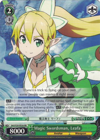 SAO/S20-E026 Magic Swordsman, Leafa - Sword Art Online English Weiss Schwarz Trading Card Game