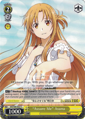 SAO/S80-E027 "Assure Me" Asuna - Sword Art Online -Alicization- Vol. 2 English Weiss Schwarz Trading Card Game