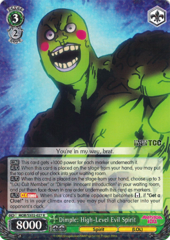 MOB/SX02-027 Dimple: High-Level Evil Spirit - Mob Psycho 100 English Weiss Schwarz Trading Card Game
