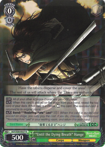 AOT/S50-E027 "Until the Dying Breath" Hange - Attack On Titan Vol.2 English Weiss Schwarz Trading Card Game