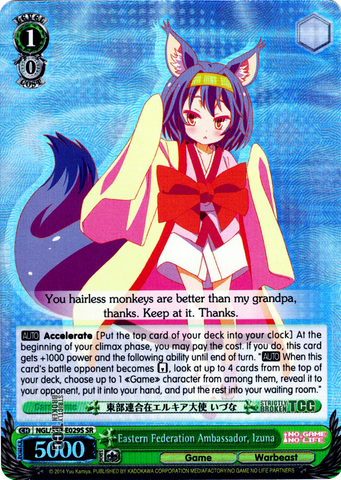 NGL/S58-E029S Eastern Federation Ambassador, Izuna (Foil) - No Game No Life English Weiss Schwarz Trading Card Game
