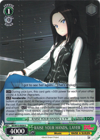 BD/W73-E029 RAISE YOUR HANDS, LAYER - Bang Dream Vol.2 English Weiss Schwarz Trading Card Game