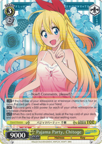 NK/WE22-E02 Pajama Party, Chitoge - NISEKOI -False Love- Extra Booster English Weiss Schwarz Trading Card Game