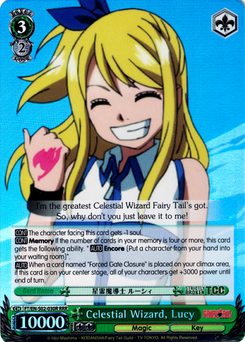 FT/EN-S02-030R Celestial Wizard, Lucy (Foil) - Fairy Tail English Weiss Schwarz Trading Card Game