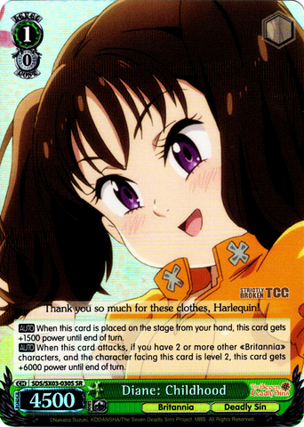 SDS/SX03-030S Diane: Childhood (Foil) - The Seven Deadly Sins English Weiss Schwarz Trading Card Game