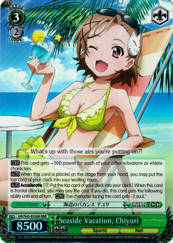 AW/S43-E030R Seaside Vacation, Chiyuri (Foil) - Accel World Infinite Burst English Weiss Schwarz Trading Card Game
