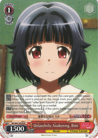 BD/W47-E030	Melancholic Awakening, Rimi - Bang Dream Vol.1 English Weiss Schwarz Trading Card Game