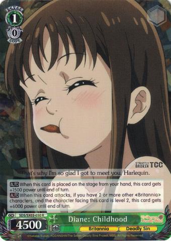 SDS/SX03-030 Diane: Childhood - The Seven Deadly Sins English Weiss Schwarz Trading Card Game