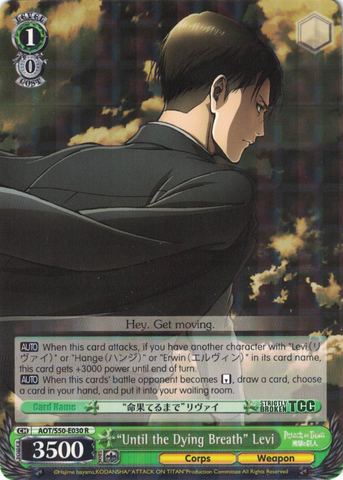 AOT/S50-E030 "Until the Dying Breath" Levi - Attack On Titan Vol.2 English Weiss Schwarz Trading Card Game