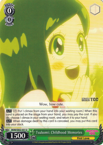 MOB/SX02-031 Tsubomi: Childhood Memories - Mob Psycho 100 English Weiss Schwarz Trading Card Game
