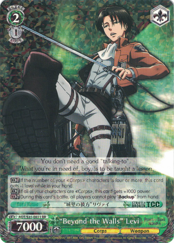 AOT/S35-E031 "Beyond the Walls" Levi - Attack On Titan Vol.1 English Weiss Schwarz Trading Card Game