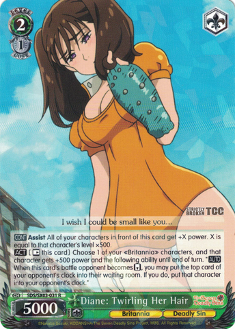 SDS/SX03-031 Diane: Twirling Her Hair - The Seven Deadly Sins English Weiss Schwarz Trading Card Game