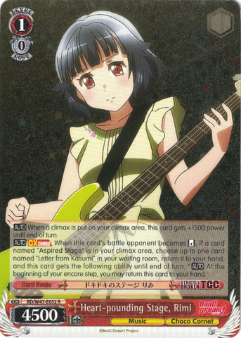 BD/W47-E032	Heart-pounding Stage, Rimi - Bang Dream Vol.1 English Weiss Schwarz Trading Card Game