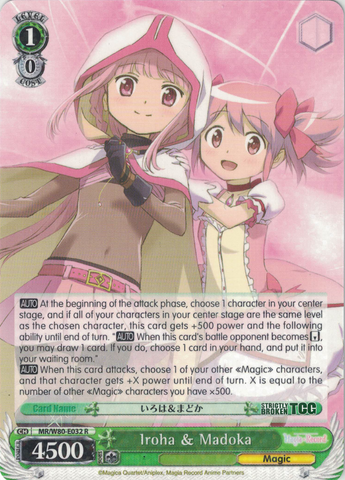 MR/W80-E032 Iroha & Madoka - TV Anime "Magia Record: Puella Magi Madoka Magica Side Story" English Weiss Schwarz Trading Card Game