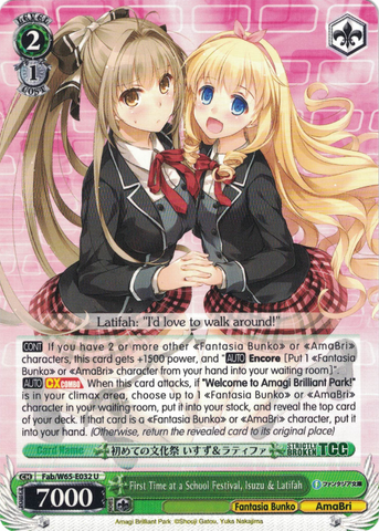 Fab/W65-E032 First Time at a School Festival, Isuzu & Latifah - Fujimi Fantasia Bunko English Weiss Schwarz Trading Card Game