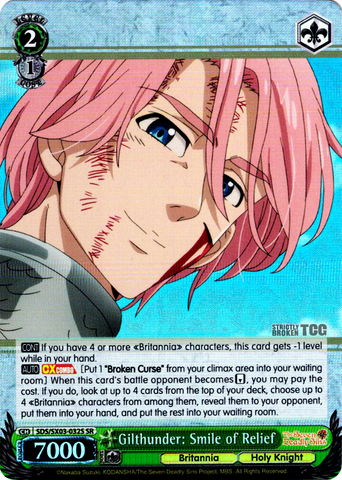 SDS/SX03-032S Gilthunder: Smile of Relief (Foil) - The Seven Deadly Sins English Weiss Schwarz Trading Card Game