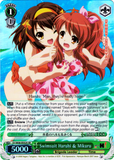 SY/W08-E032S Swimsuit Haruhi & Mikuru (Foil) - The Melancholy of Haruhi Suzumiya English Weiss Schwarz Trading Card Game