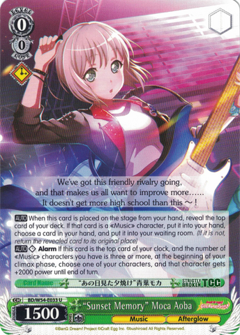 BD/W54-E033 "Sunset Memory" Moca Aoba - Bang Dream Girls Band Party! Vol.1 English Weiss Schwarz Trading Card Game
