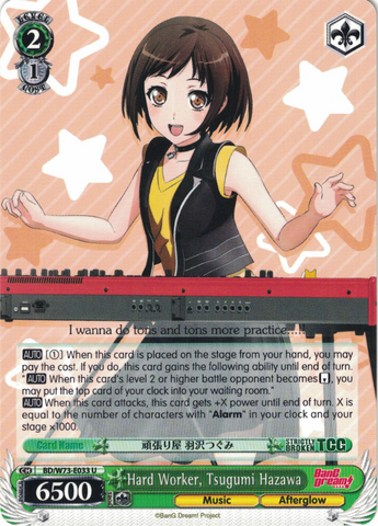 BD/W73-E033 Hard Worker, Tsugumi Hazawa - Bang Dream Vol.2 English Weiss Schwarz Trading Card Game