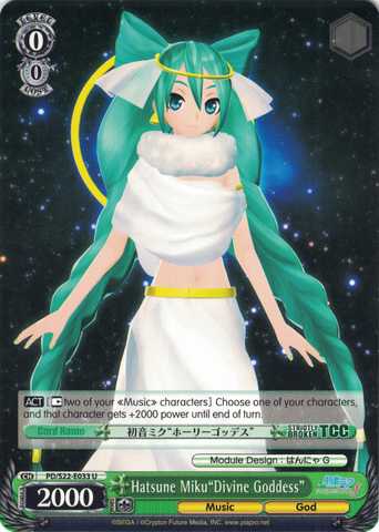 PD/S22-E033 Hatsune Miku"Divine Goddess" - Hatsune Miku -Project DIVA- ƒ English Weiss Schwarz Trading Card Game