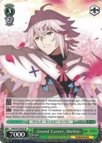 FGO/S75-E033 Grand Caster, Merlin - Fate/Grand Order Absolute Demonic Front: Babylonia English Weiss Schwarz Trading Card Game