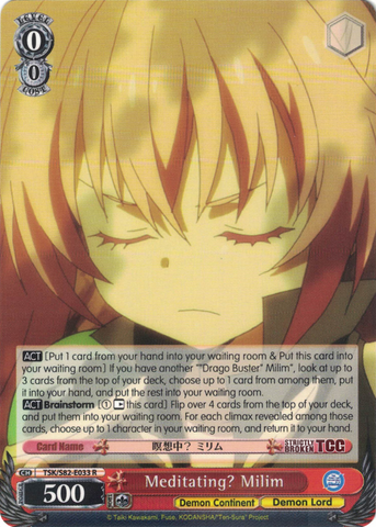 TSK/S82-E033 Meditating? Milim - That Time I Got Reincarnated as a Slime Vol. 2 English Weiss Schwarz Trading Card Game