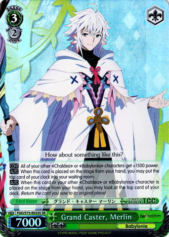 FGO/S75-E033S Grand Caster, Merlin (Foil) - Fate/Grand Order Absolute Demonic Front: Babylonia Weiss Schwarz Trading Card Game