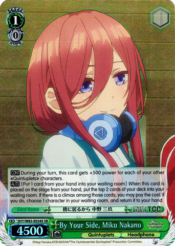 5HY/W83-E034S By Your Side, Miku Nakano (Foil) - The Quintessential Quintuplets English Weiss Schwarz Trading Card Game
