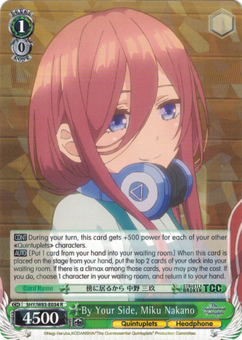 5HY/W83-E034 By Your Side, Miku Nakano - The Quintessential Quintuplets English Weiss Schwarz Trading Card Game