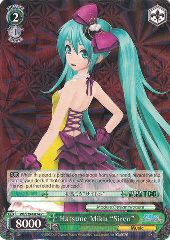 PD/S29-E034 Hatsune Miku "Siren" - Hatsune Miku: Project DIVA F 2nd English Weiss Schwarz Trading Card Game
