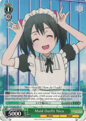 LL/W24-E034 Maid Outfit Nico - Love Live! English Weiss Schwarz Trading Card Game