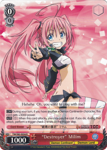 TSK/S82-E034 "Destroyer" Milim - That Time I Got Reincarnated as a Slime Vol. 2 English Weiss Schwarz Trading Card Game