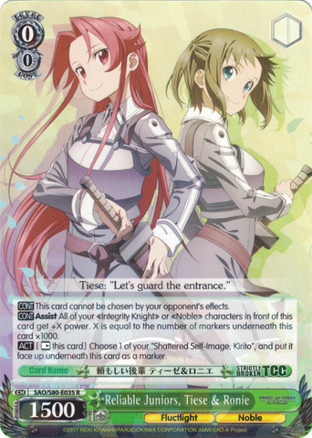 SAO/S80-E035 Reliable Juniors, Tiese & Ronie - Sword Art Online -Alicization- Vol. 2 English Weiss Schwarz Trading Card Game
