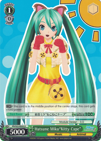 PD/S22-E035 Hatsune Miku"Kitty Cape" - Hatsune Miku -Project DIVA- ƒ English Weiss Schwarz Trading Card Game