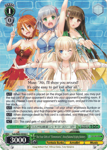 Fab/W65-E036 The Four Girls of "Elementario", Muse/Salama/Sylphy/Kobory - Fujimi Fantasia Bunko English Weiss Schwarz Trading Card Game