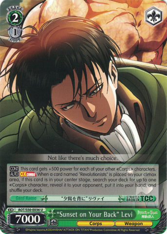 AOT/S50-E036 "Sunset on Your Back" Levi - Attack On Titan Vol.2 English Weiss Schwarz Trading Card Game