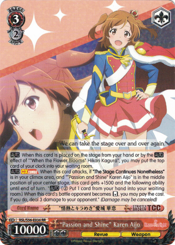 RSL/S56-E036 	"Passion and Shine" Karen Aijo - Revue Starlight English Weiss Schwarz Trading Card Game