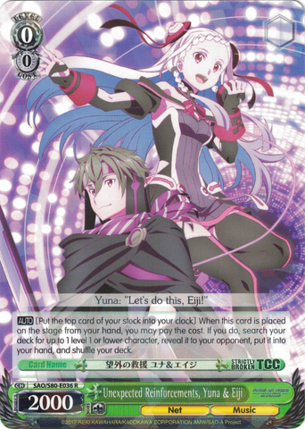 SAO/S80-E036 Unexpected Reinforcements, Yuna & Eiji - Sword Art Online -Alicization- Vol. 2 English Weiss Schwarz Trading Card Game