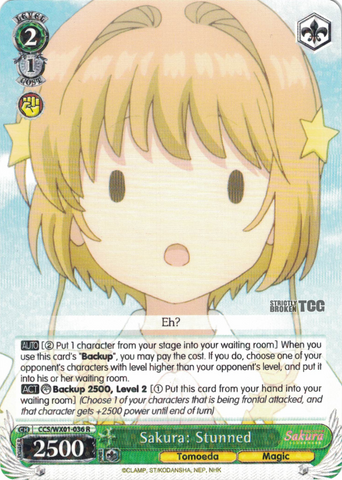 CCS/WX01-036 Sakura: Stunned - Cardcaptor Sakura English Weiss Schwarz Trading Card Game